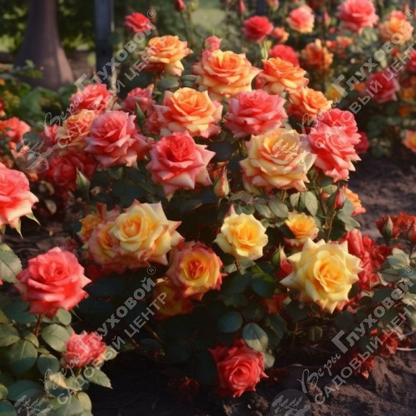 Роза спрей "Mandarin" на фото